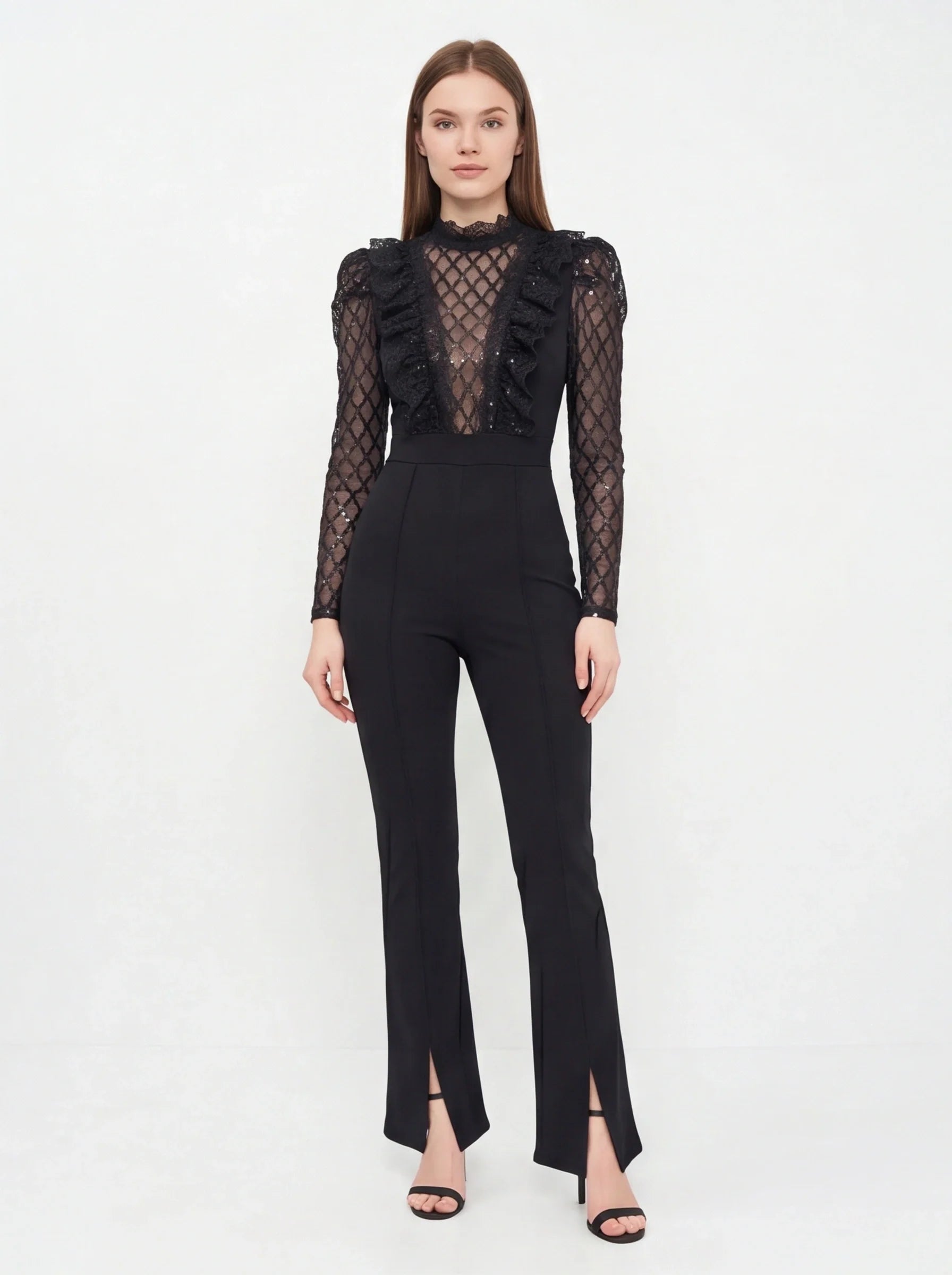 Elegant Chic See-Through Jumpsuit with Flattering Fit and Adjustable S