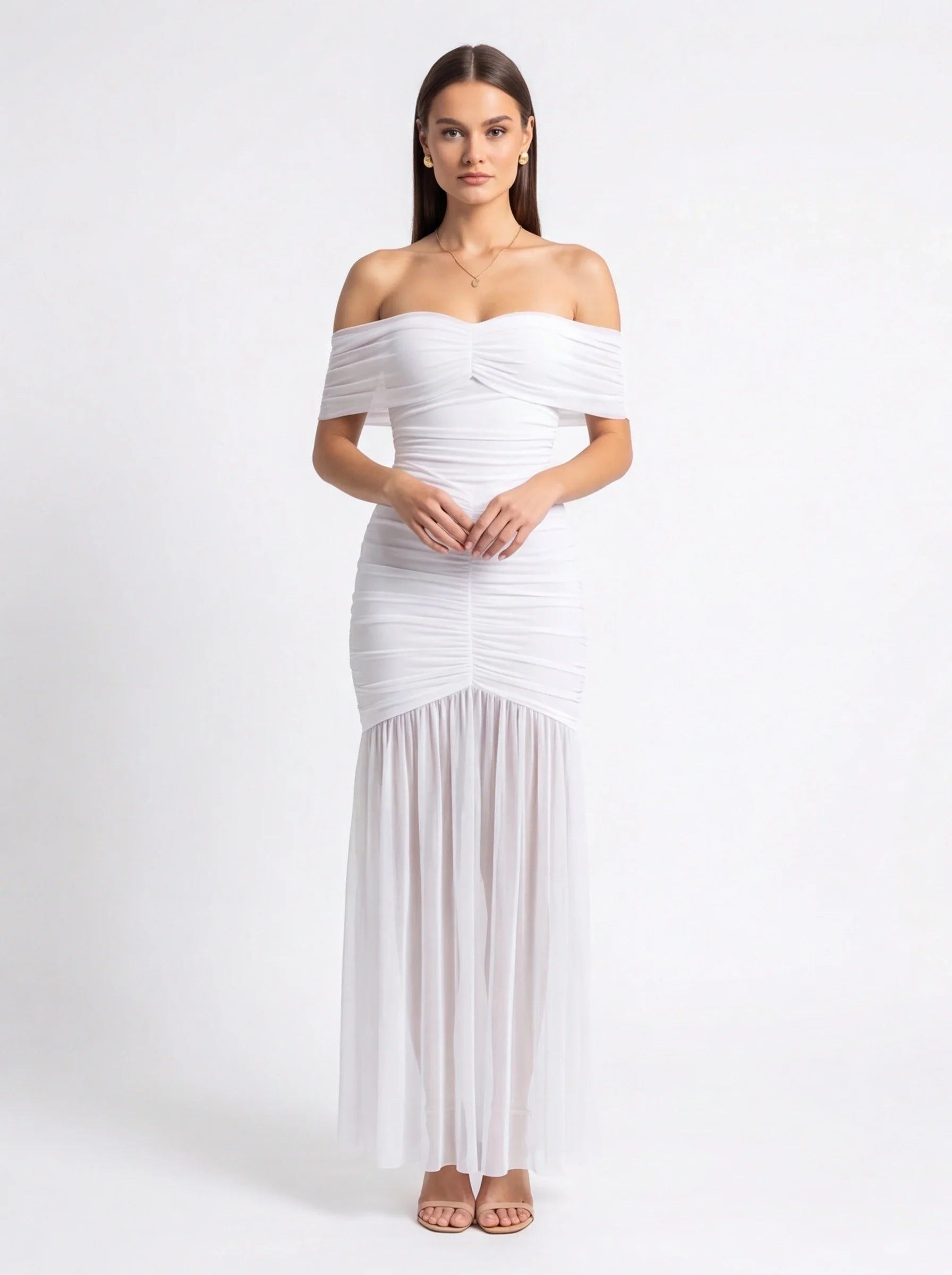 Elegant Slim Fit Evening Dress with Cap Sleeves and Knee-Length Hem - Jamota