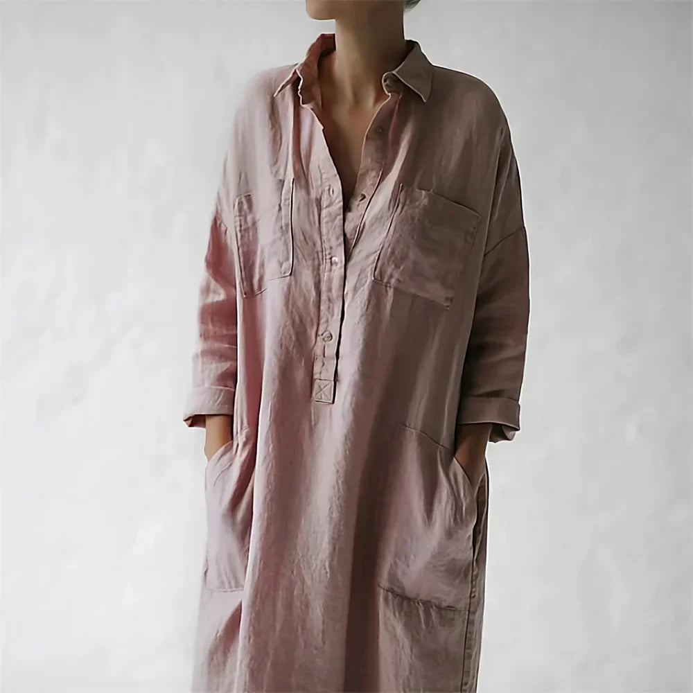 Isabel Minimalist Stylish Long Pink Dress Statement Occasion Edit
