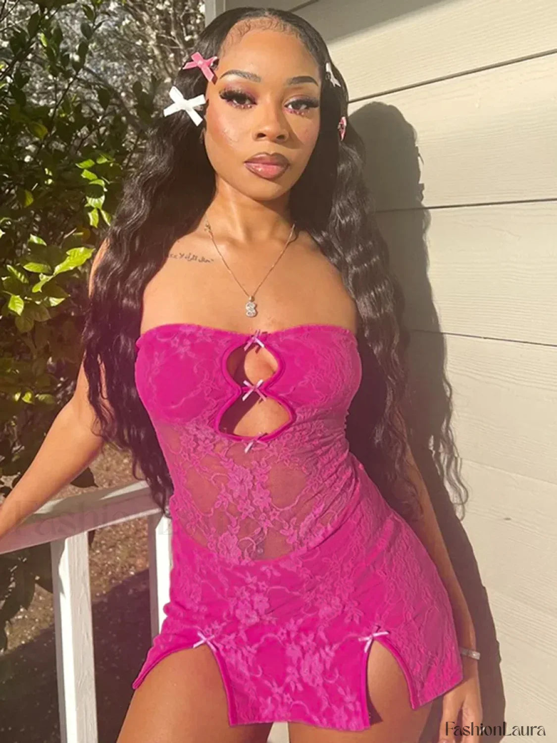 Y2K Hollow Strapless Mini Dress