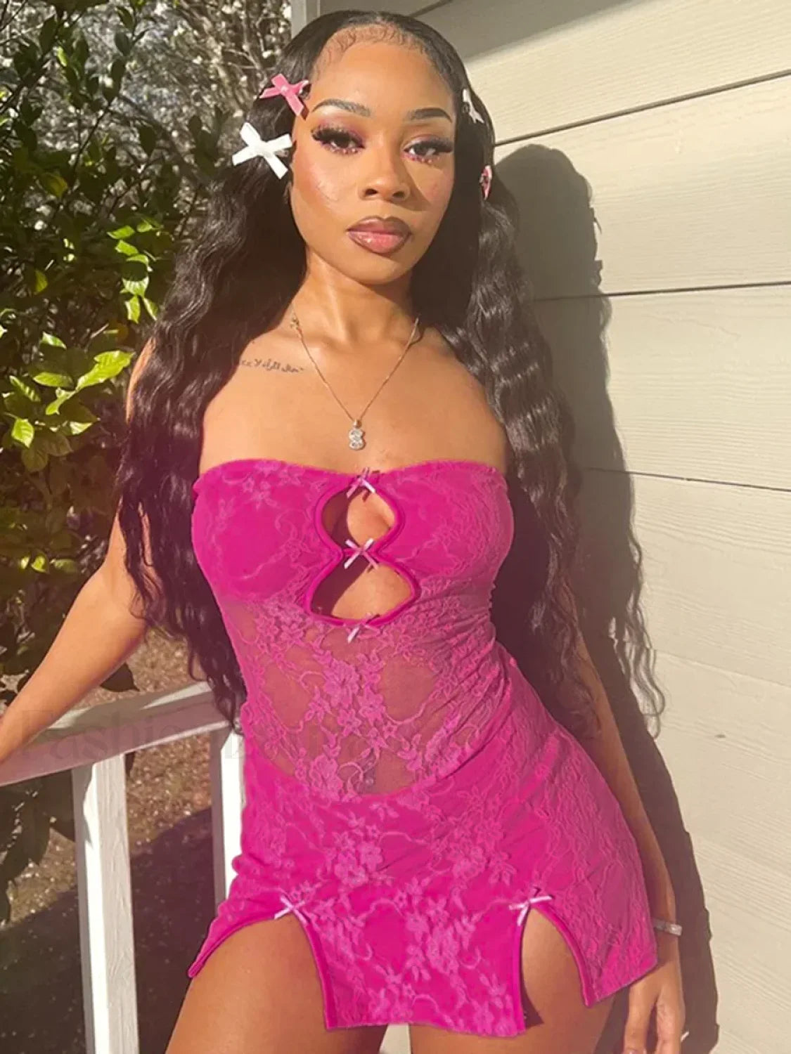 Y2K Hollow Strapless Mini Dress