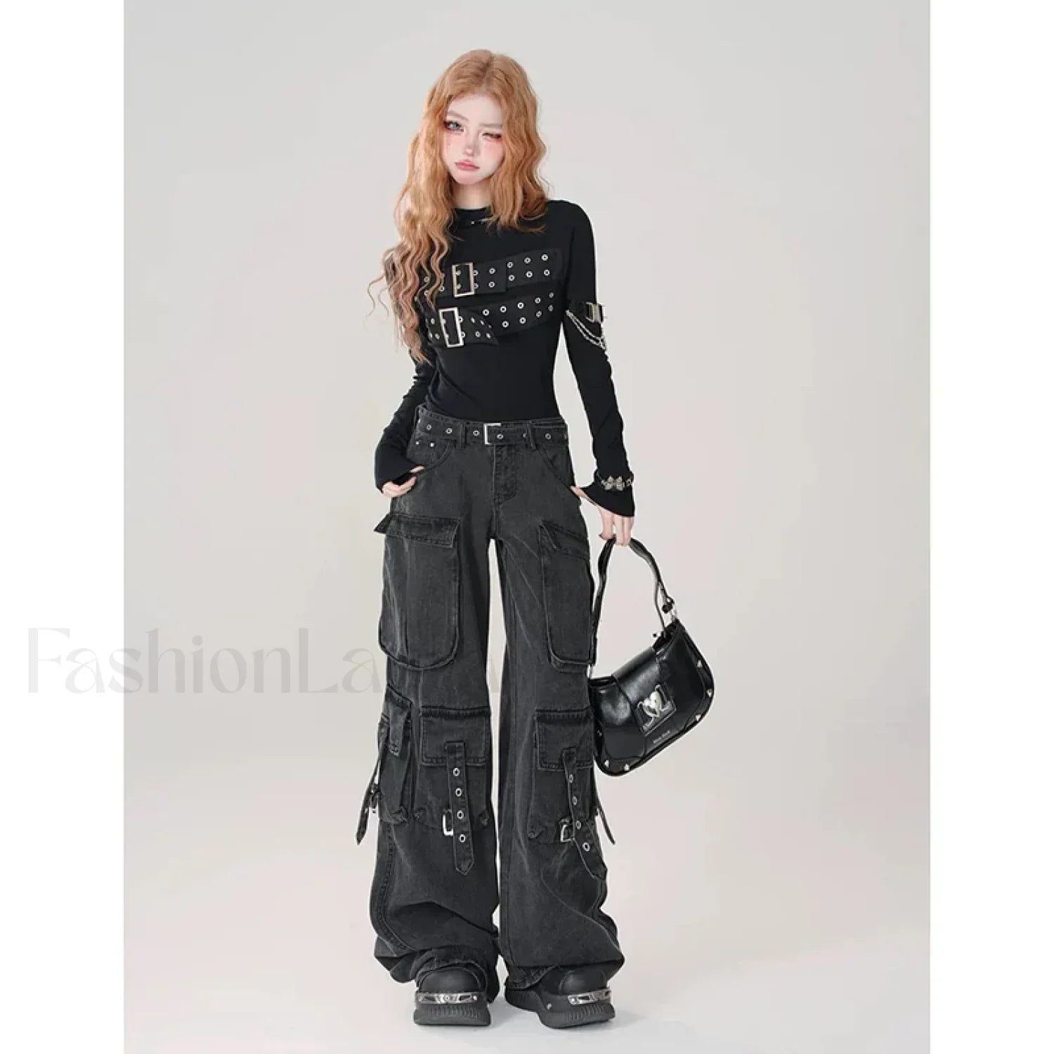 Y2K Japanese Cargo Pants for Halloween Gatherings