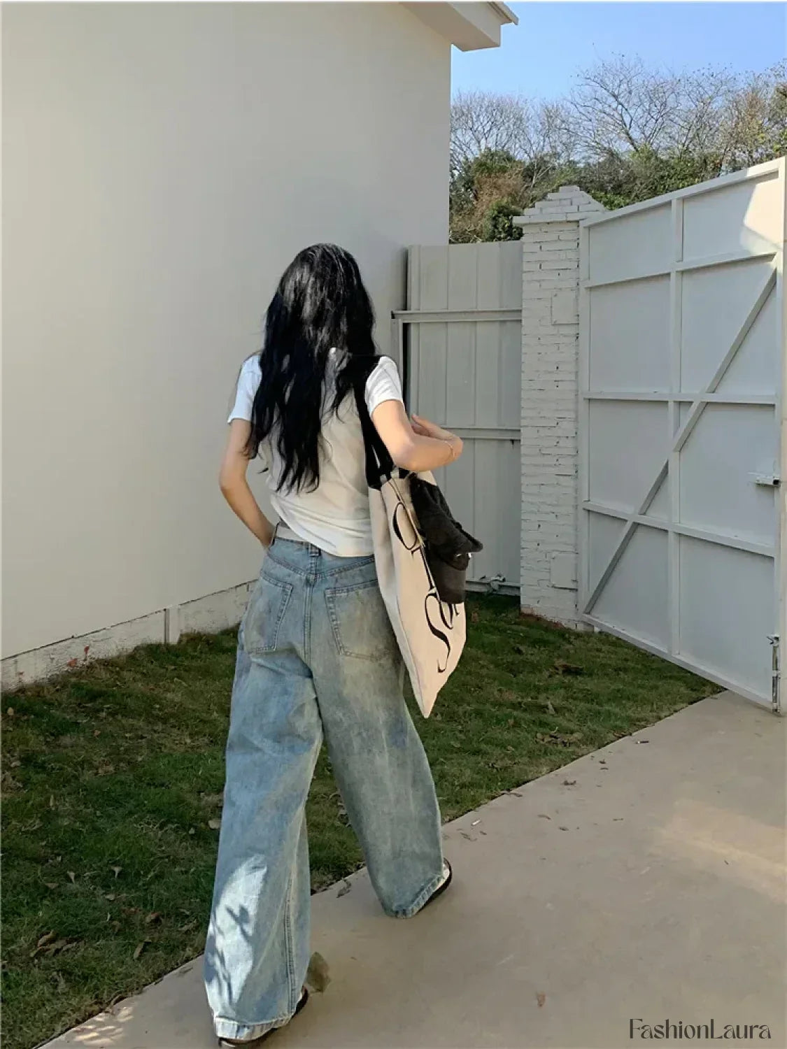 Y2K Retro Ripped Straight Leg High Waist Jeans