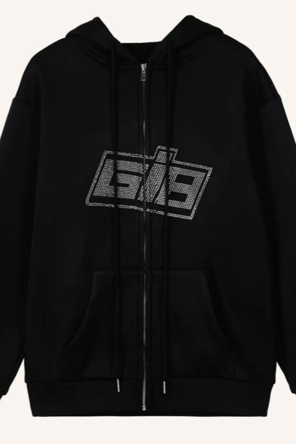 Y2K Rhinestone Zip Up Hoodie