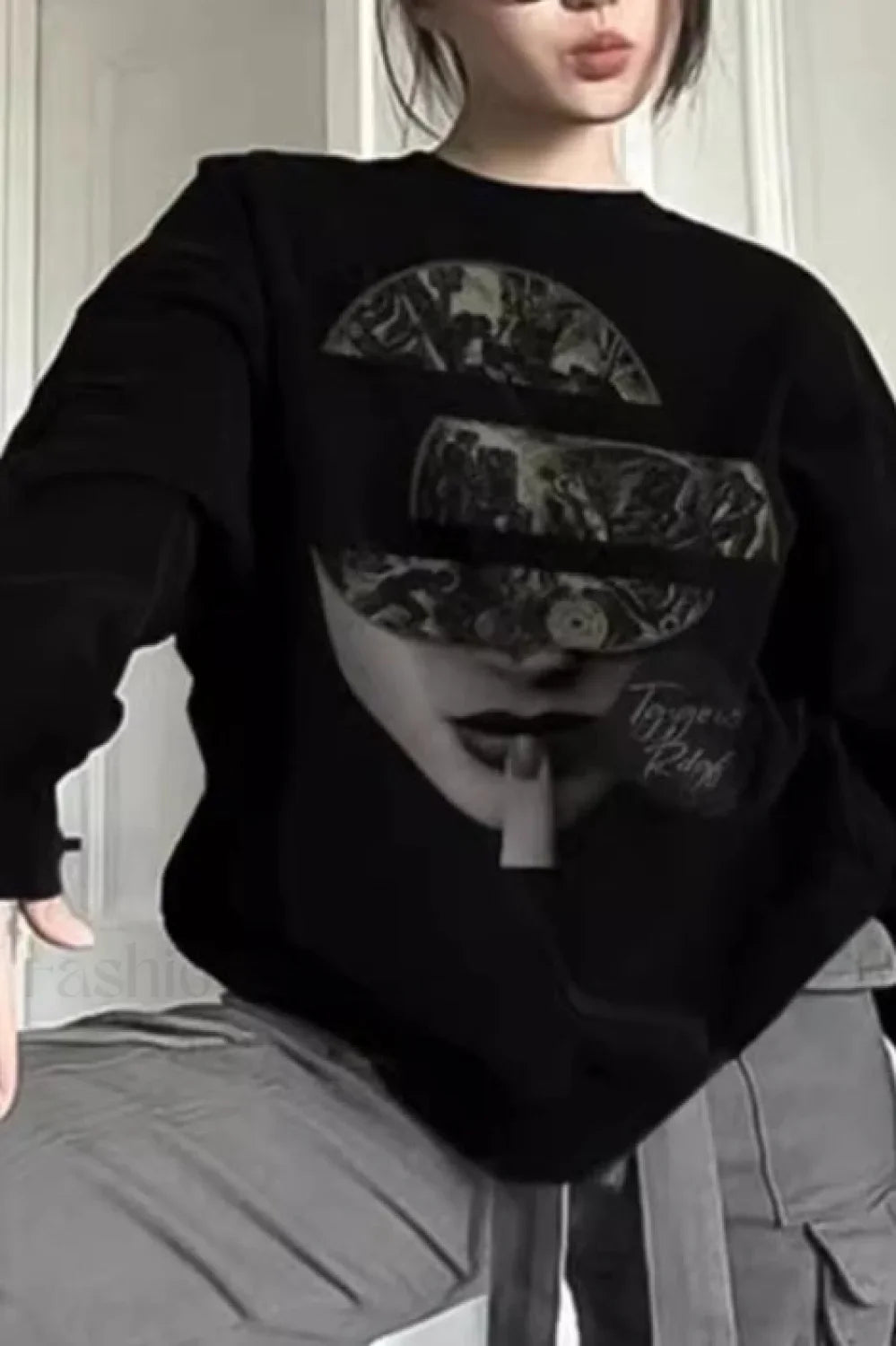 Y2K Street Style Letter Fur Hoodie