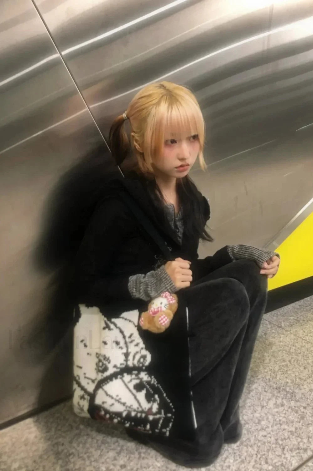 Y2K Zip-Up Knit Hoodie