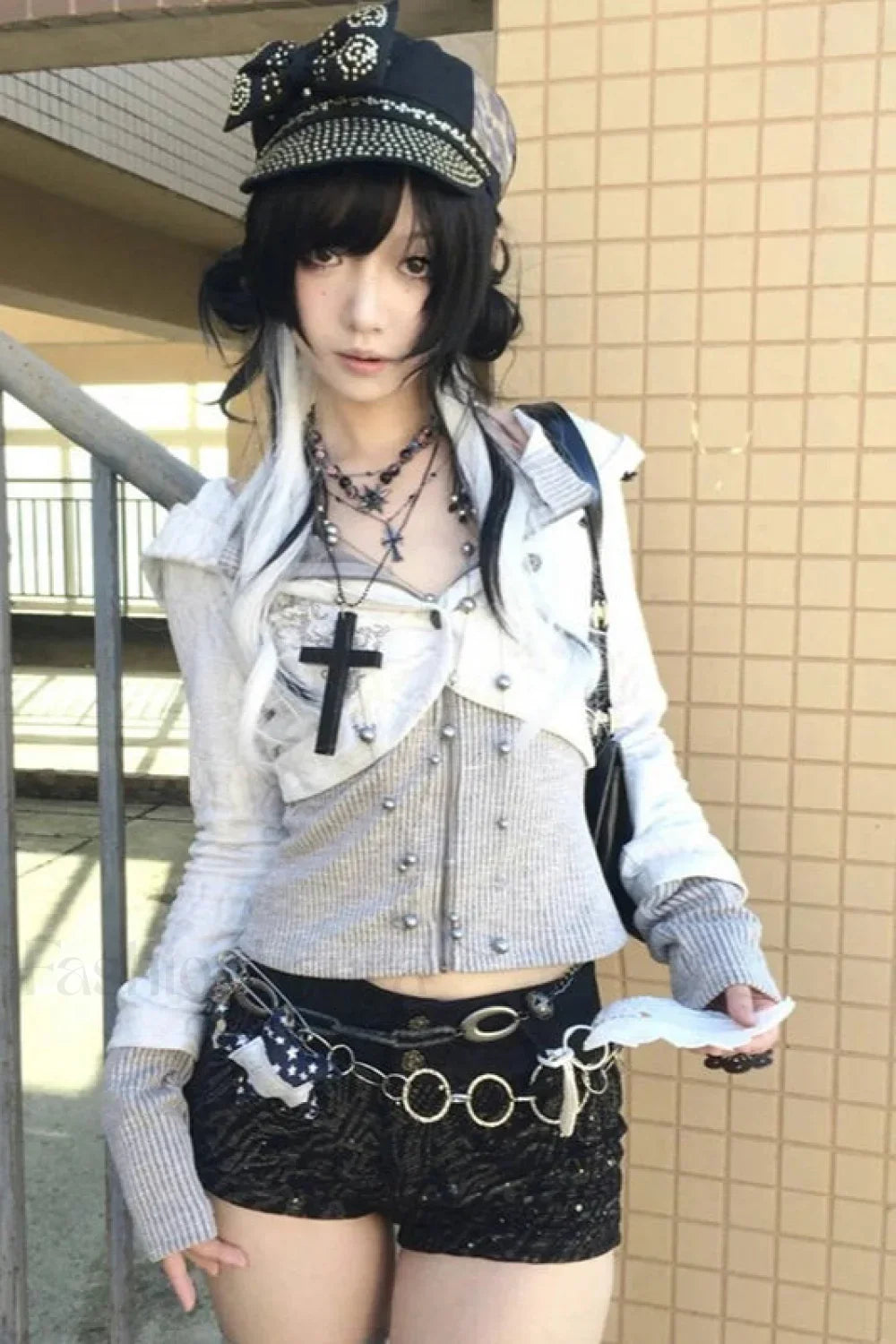 Y2K Zip-Up Knit Hoodie