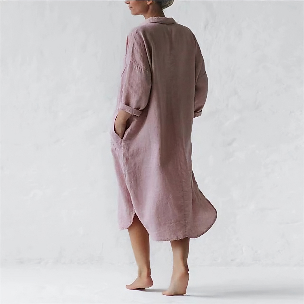 Isabel Minimalist Stylish Long Pink Dress Statement Occasion Edit