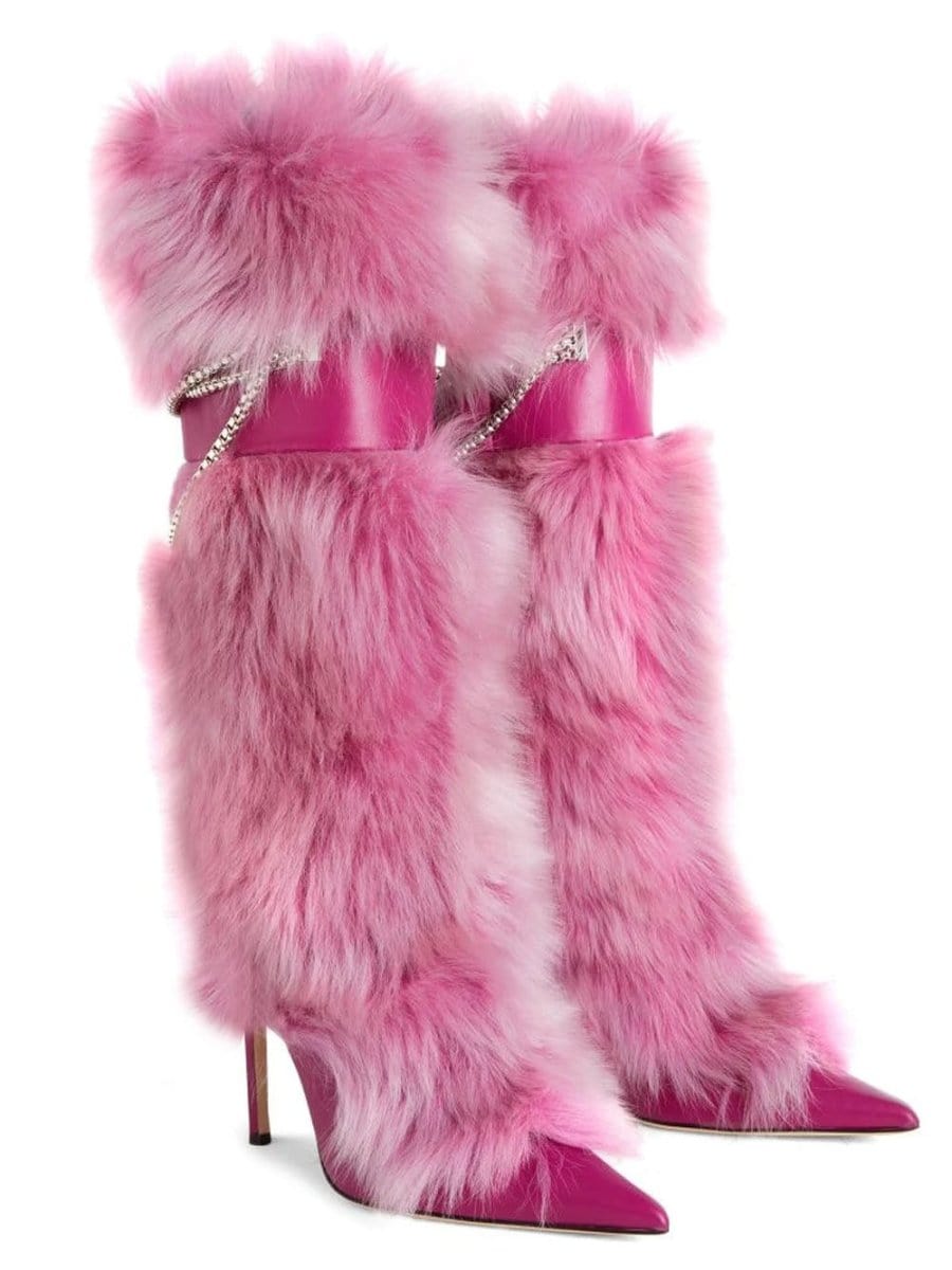 Zoe Toe Knee Leather Buckle Boot