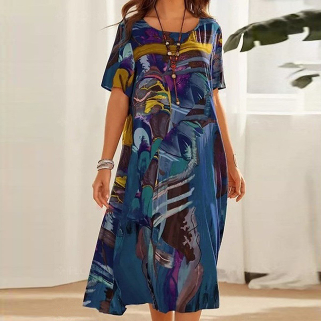 Gwen Premium Half Sleeve Hand Painted Dress Elevated Occasion Wear
