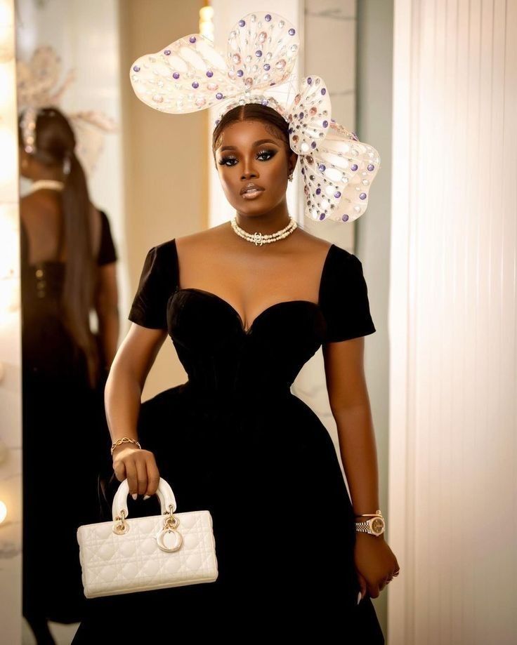 Black Short Sleeves Party Dress Fashion Evening Gown