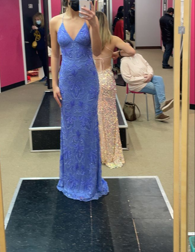 Blue Long Prom Dress Elegant Evening Party Dress