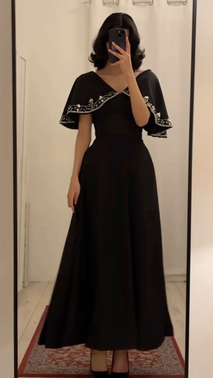 Black A Line Long Prom Dressblack Evening Dress