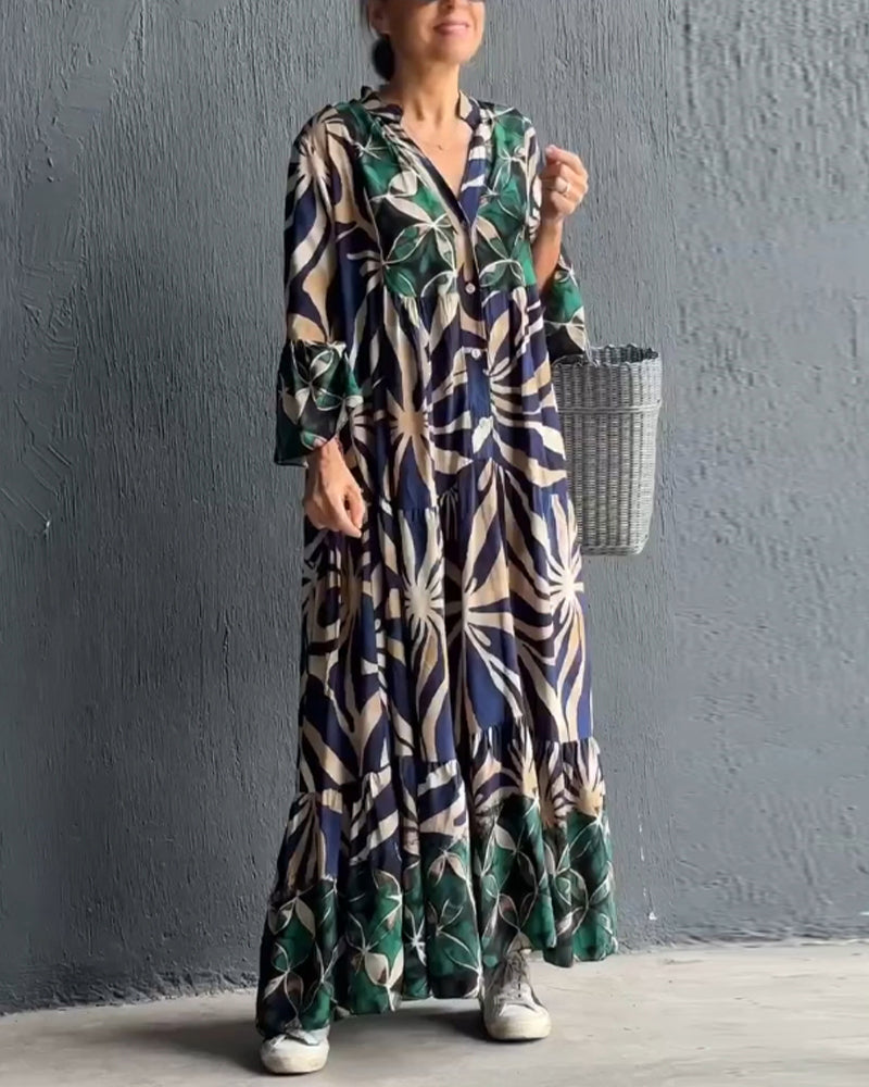 Raquel Timeless Loose Dress with Print Premium Wardrobe Essential