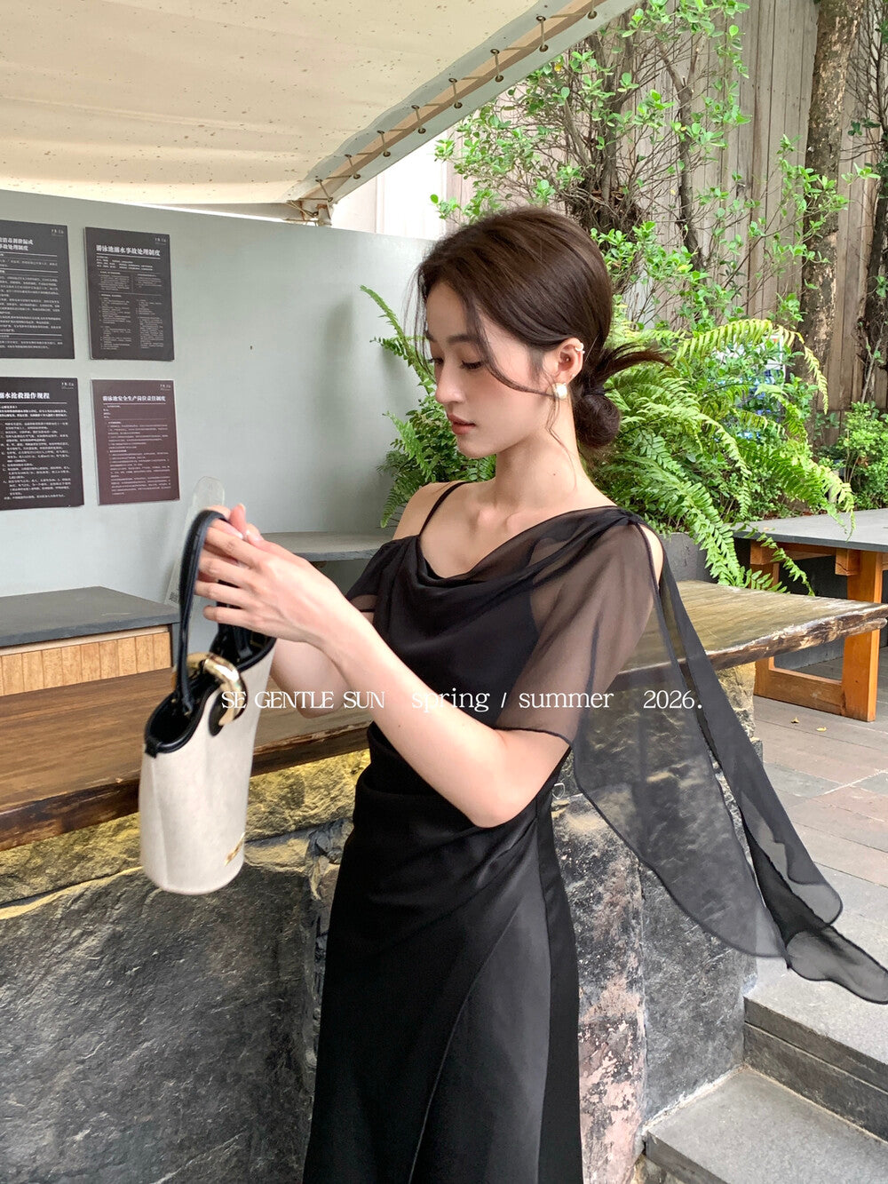 Satin Cowl Neck High Split Ruffle Slip Dress 3