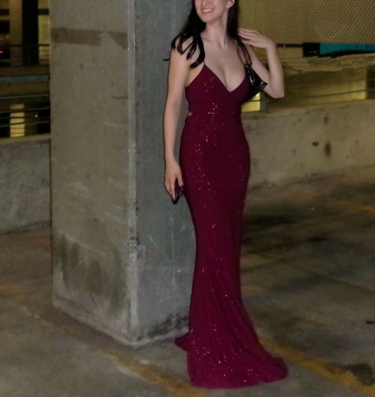 Burgundy Sequin Prom Dresses Long Formal Evening Dress