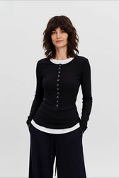 Retro Hooded Slim Fit Long Sleeve Top