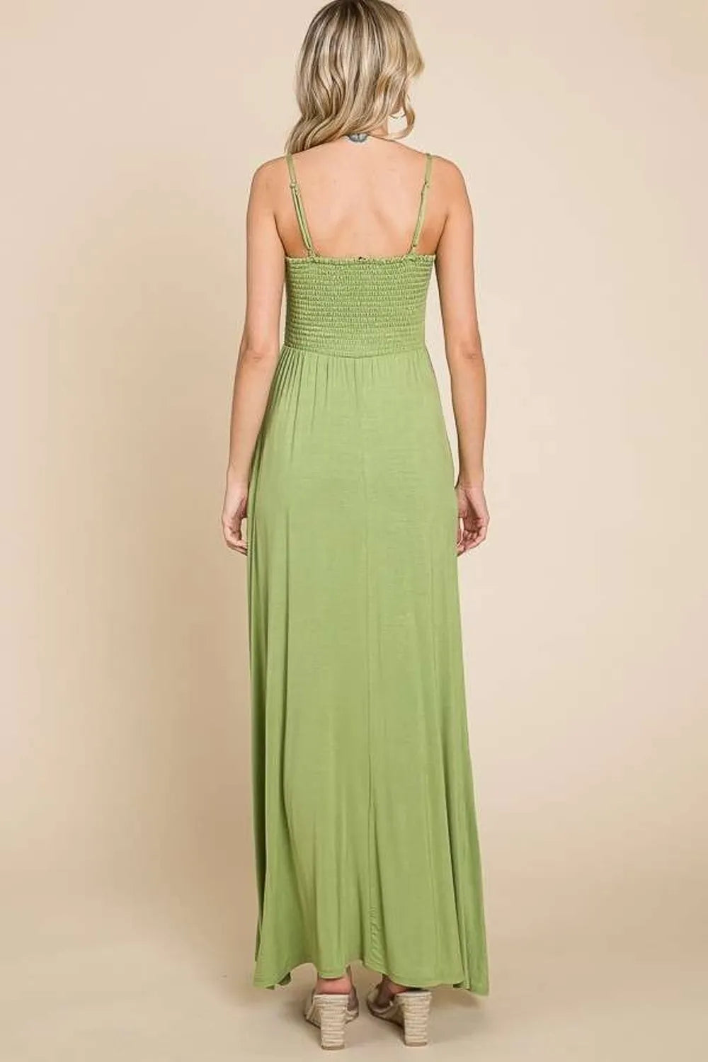 Smocked Bodice Cami Maxi Dress with Pockets 2