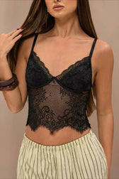 Lace Cami Fitted Layering Crop Top