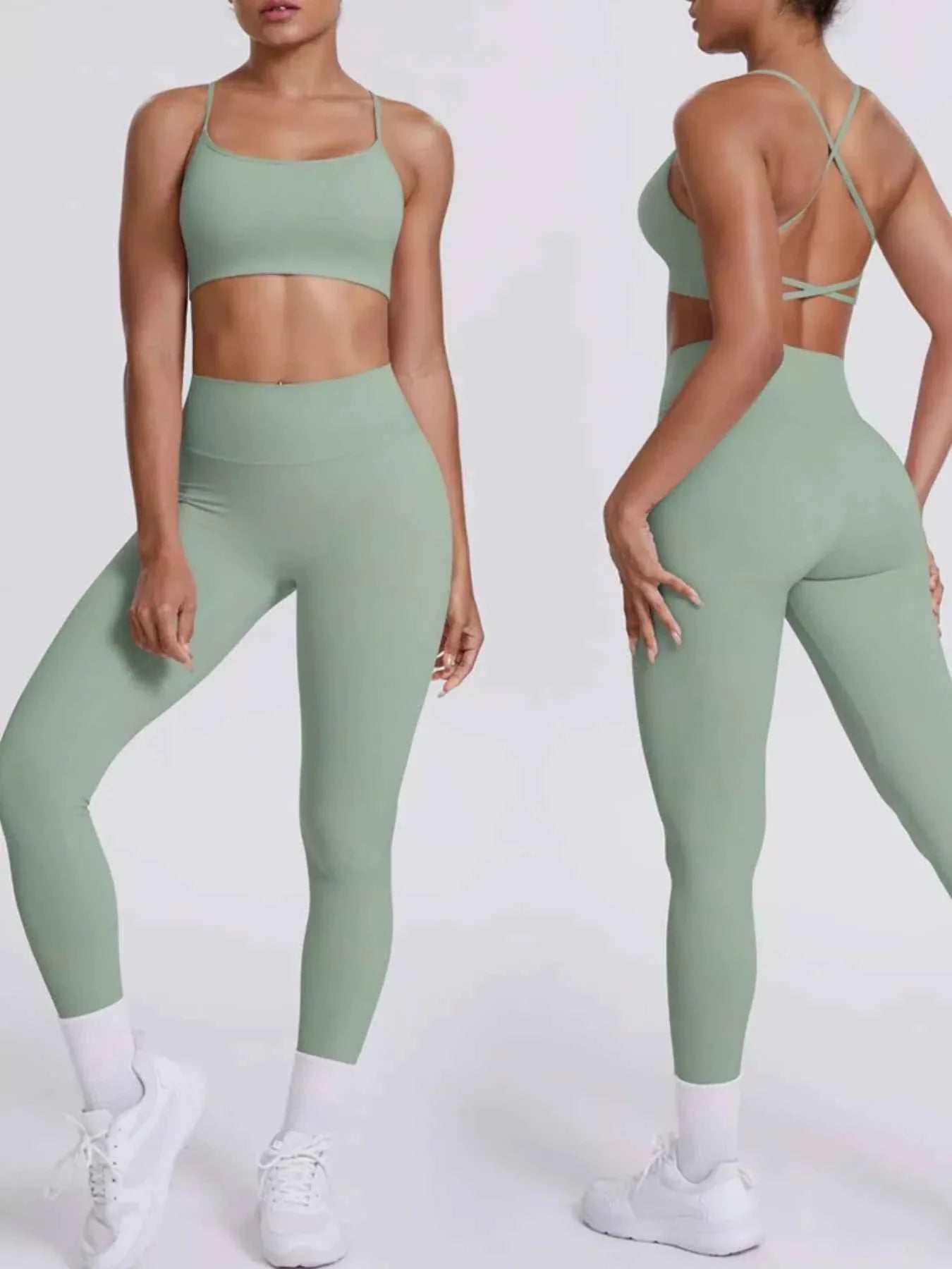 Criss-Cross Back Cami and Leggings Active Set