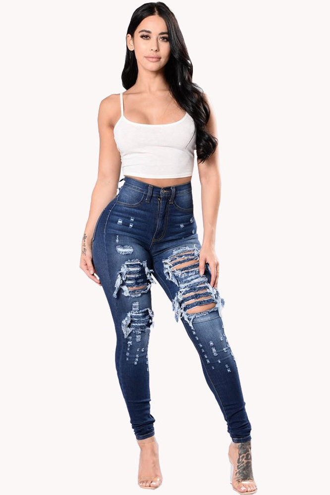 Distressed Denim Jeans