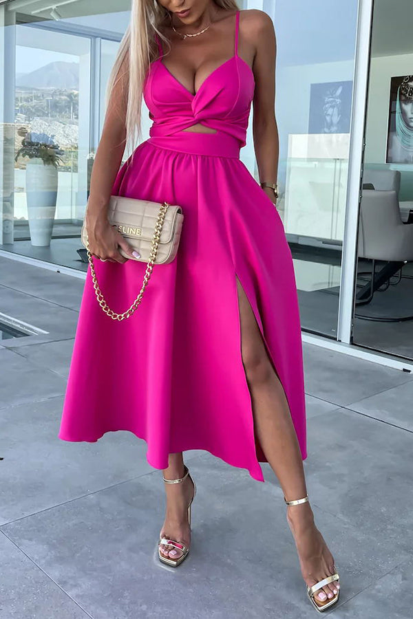 Effortless Genoveva Midi Dress with Cut Out Pockets Designer Edit