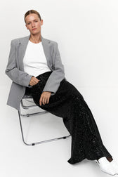 Glitter Sequin A-Line Midi Skirt