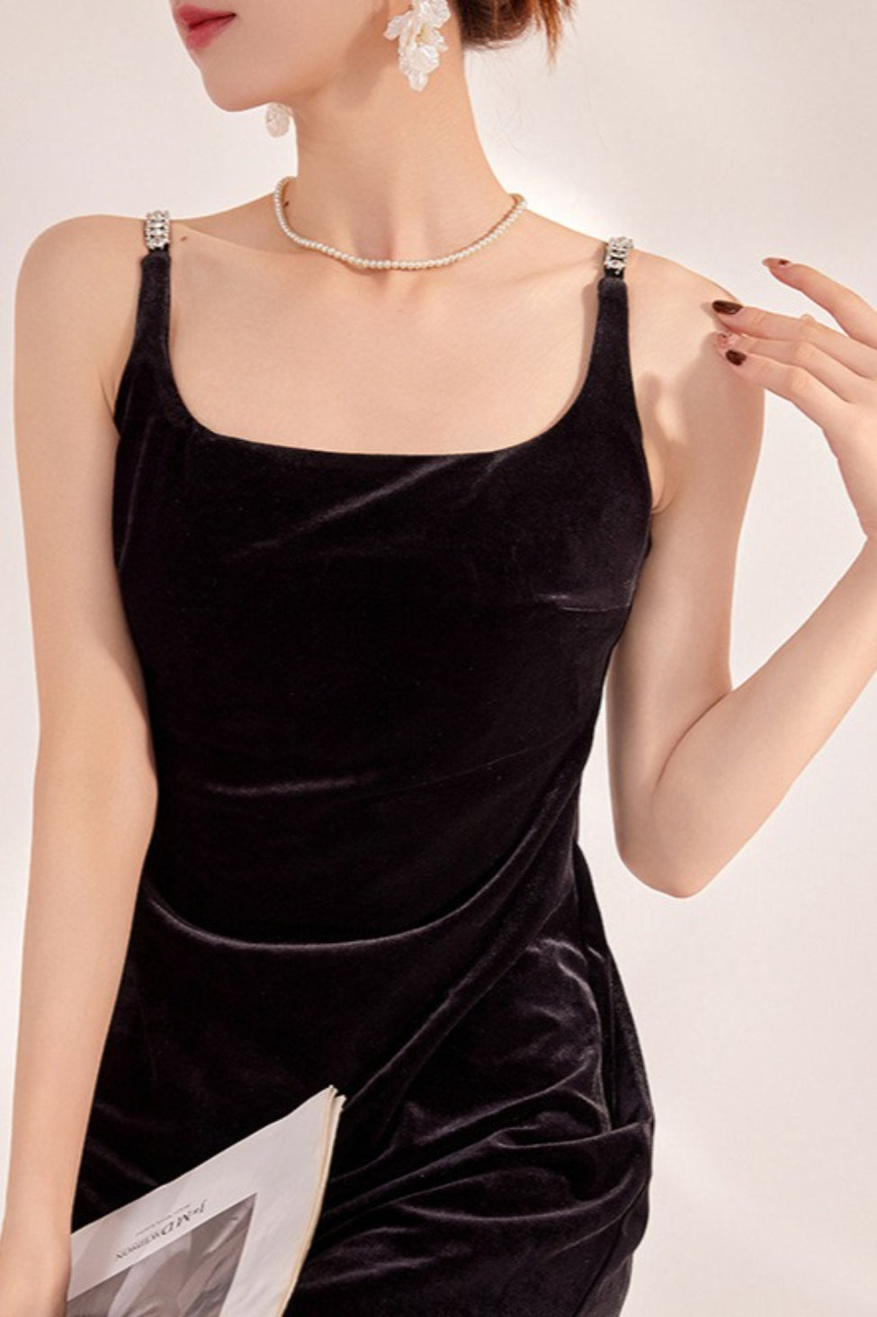Sexy Velvet Strappy Backless Maxi Dress 6