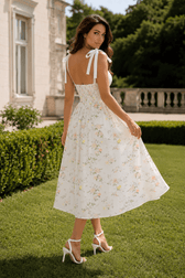 Spaghetti Strap Long Fitted Slim Floral Dress