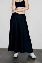 Satin High Waist Circle Maxi Skirt