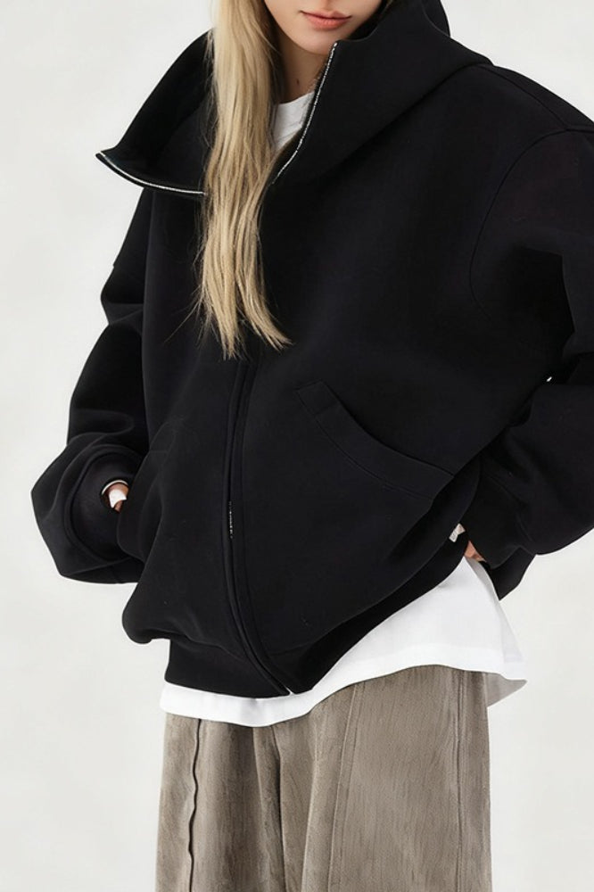 Heavyweight Structured Print Zip Hoodie