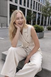 Casual Sleeveless Two Piece Vest Pants Set