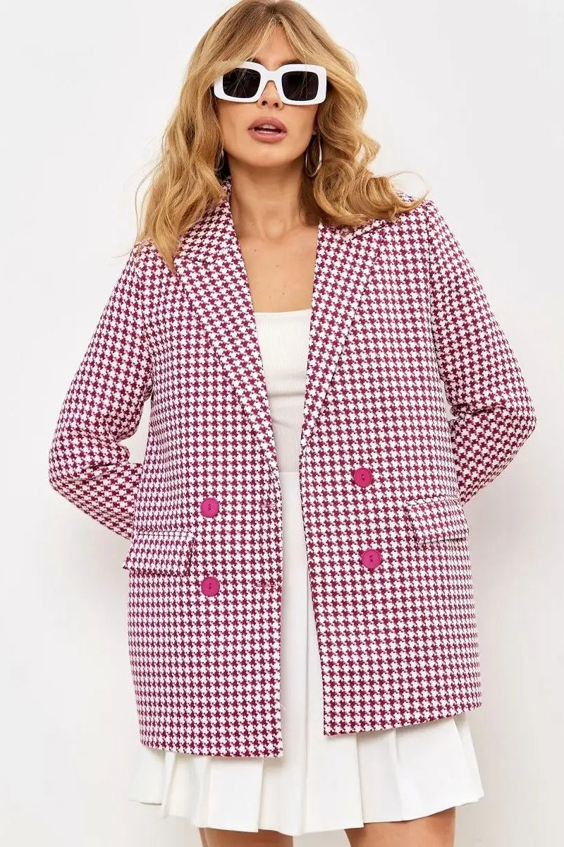 Tweed Houndstooth Blazer