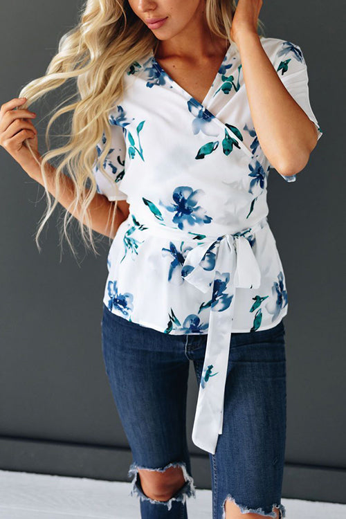 All Of Me Floral Tie Wrap Top