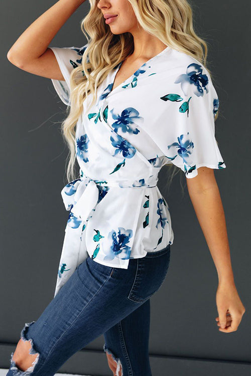 All Of Me Floral Tie Wrap Top