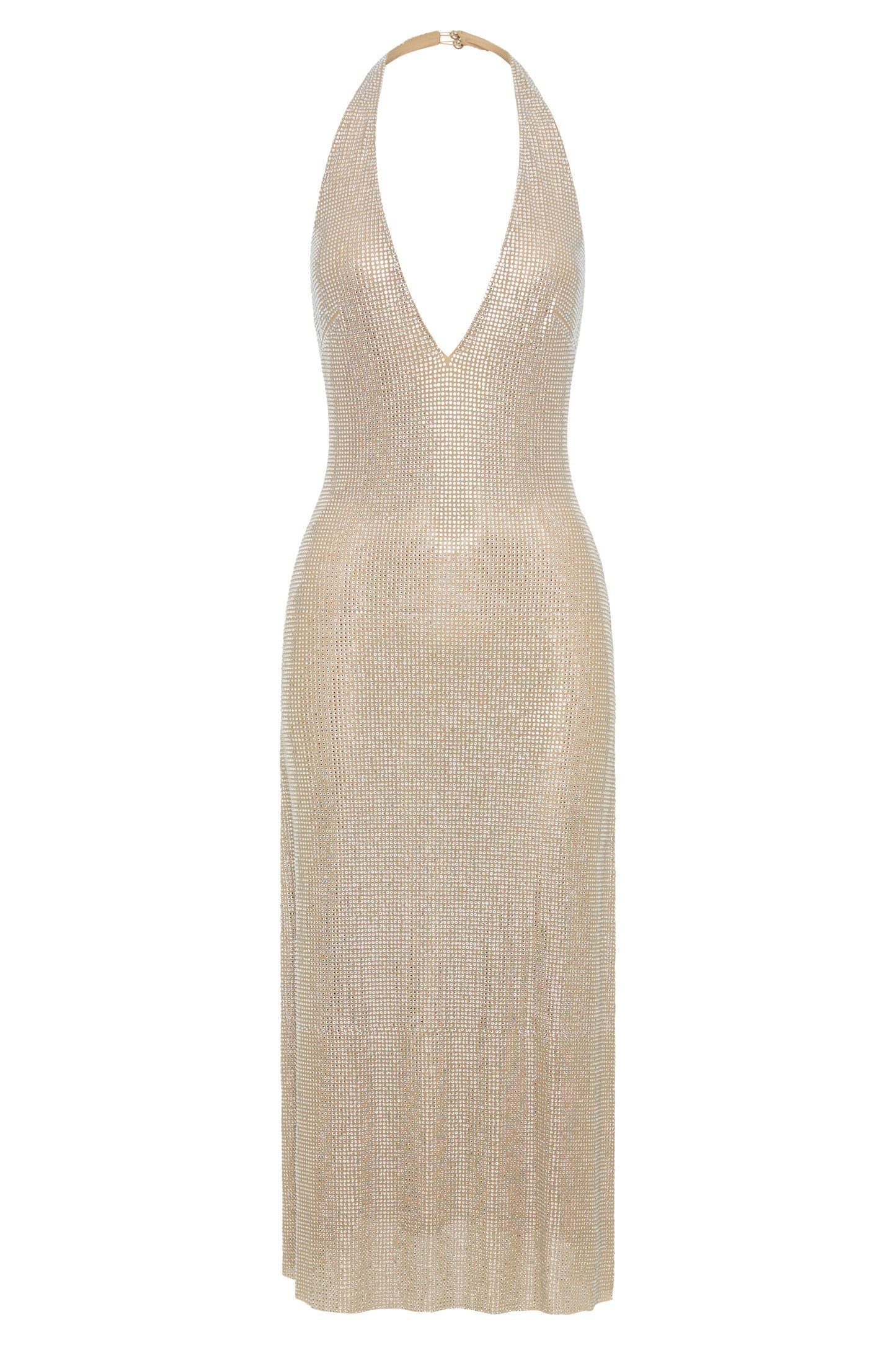 Diamond Beverly Halter Neck Midi Dress