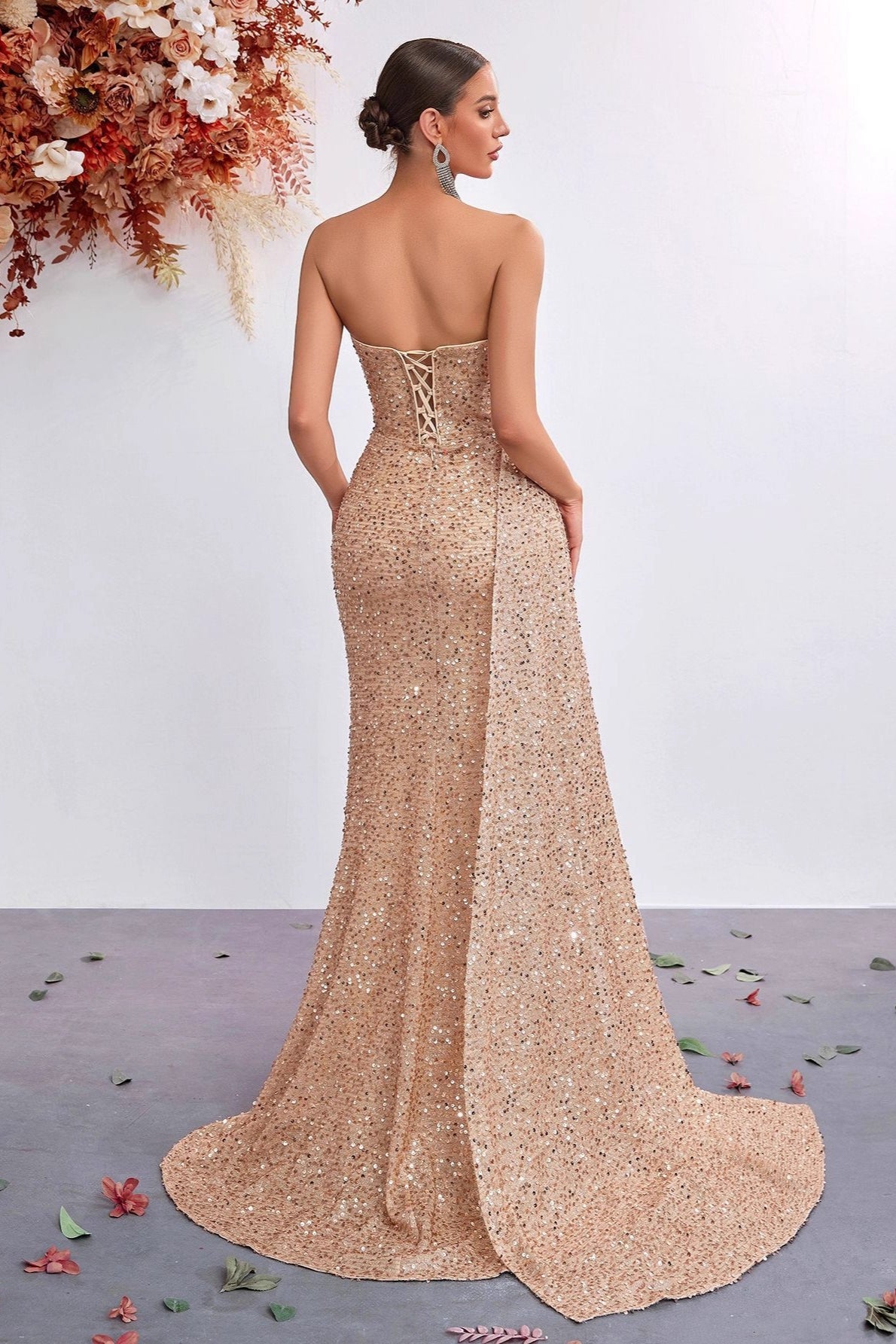 High-Waist Sequin Dress