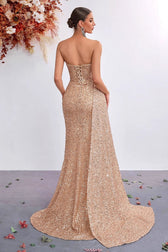 High-Waist Sequin Dress