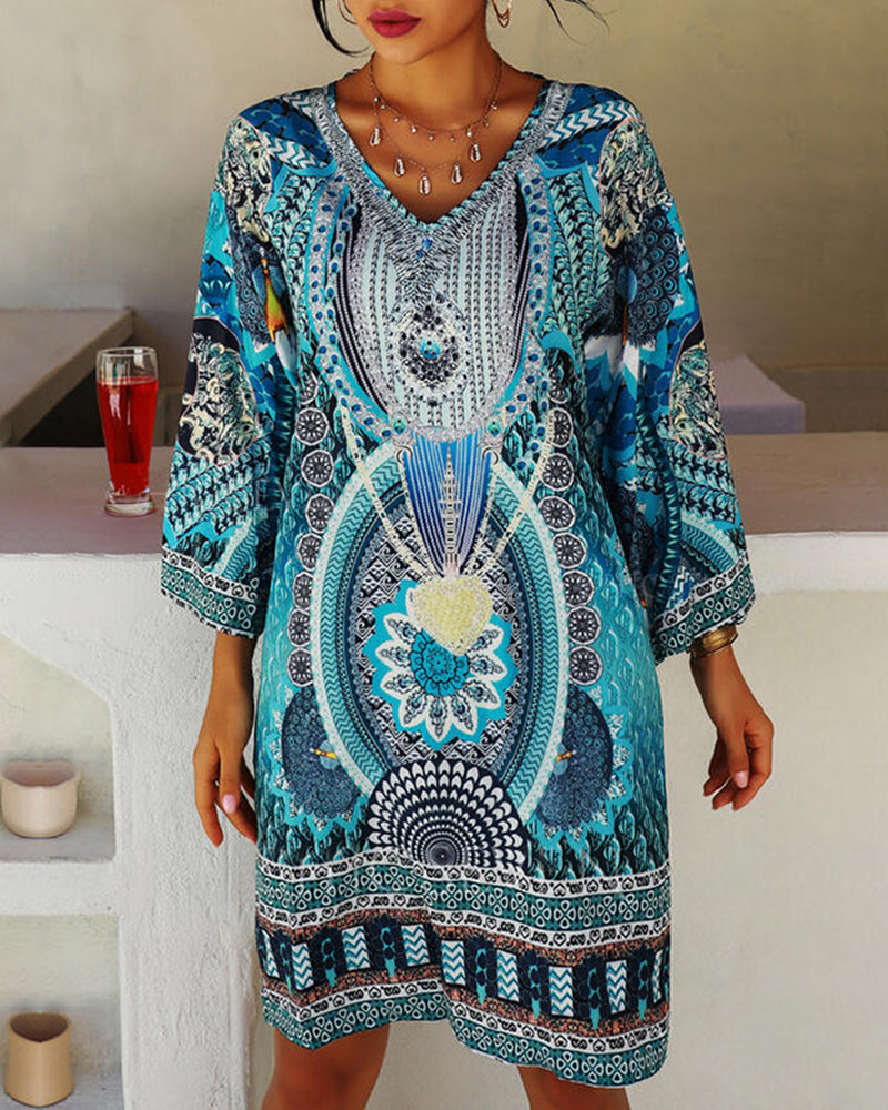 Hella Elevated Boho Dress with Long Sleeves Chic Silhouette Collection
