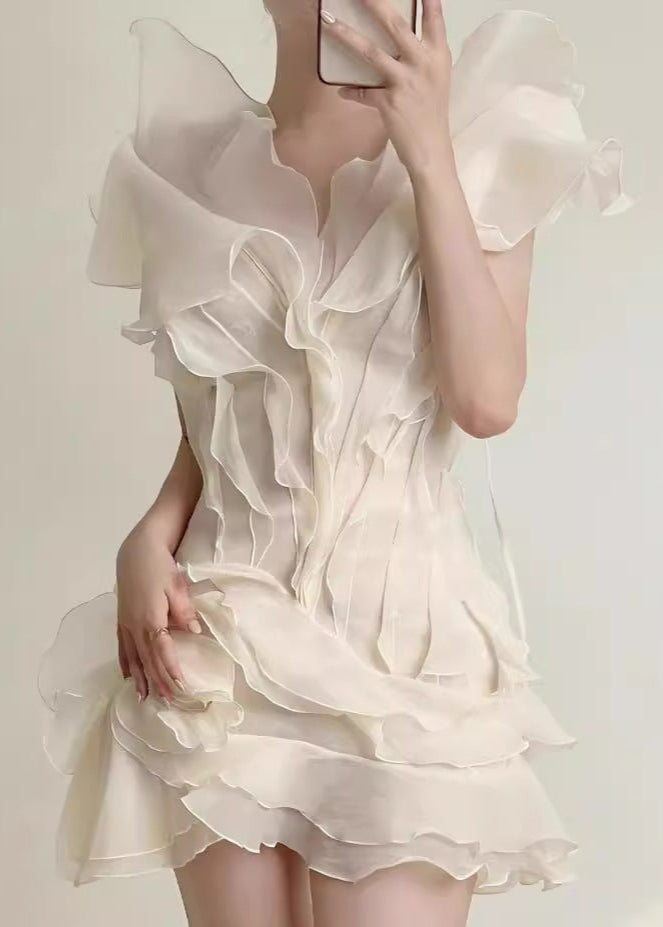 Aurelia - Ruffled Organza Mini Dress - View 6
