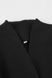 Black V-Neck Ruched Waist Blazer