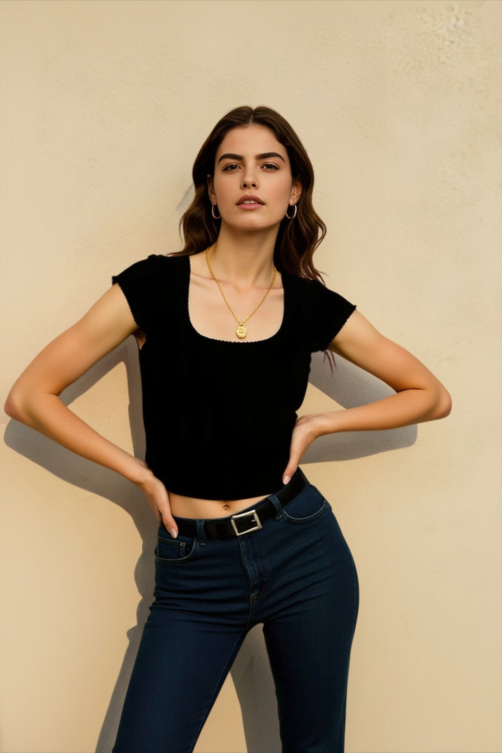 Square Neck Fitted Top