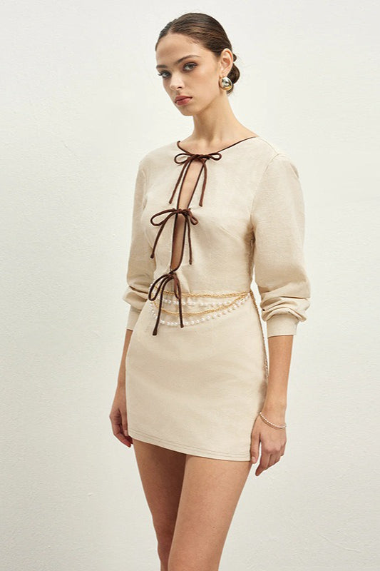 Lace Up Cutout Back Mini Dress 3