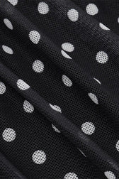 Polka Dot Ruched Lace Mesh Cami Maxi Dress 5
