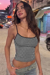 Stripe Fitted Layered Cami Top