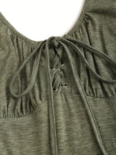 Lace Up Tie Front Sleeveless A-Line Mini Dress 10