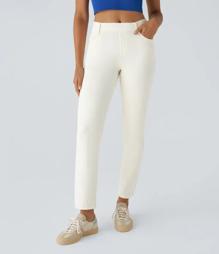 High Waist Straight Leg Pull On Jeans 28