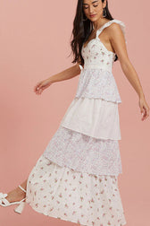 Floral Sweetheart Tiered Maxi Dress Summer 3