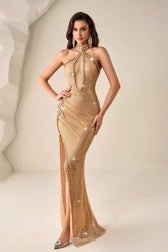 Sheer Mesh Sequin Dress