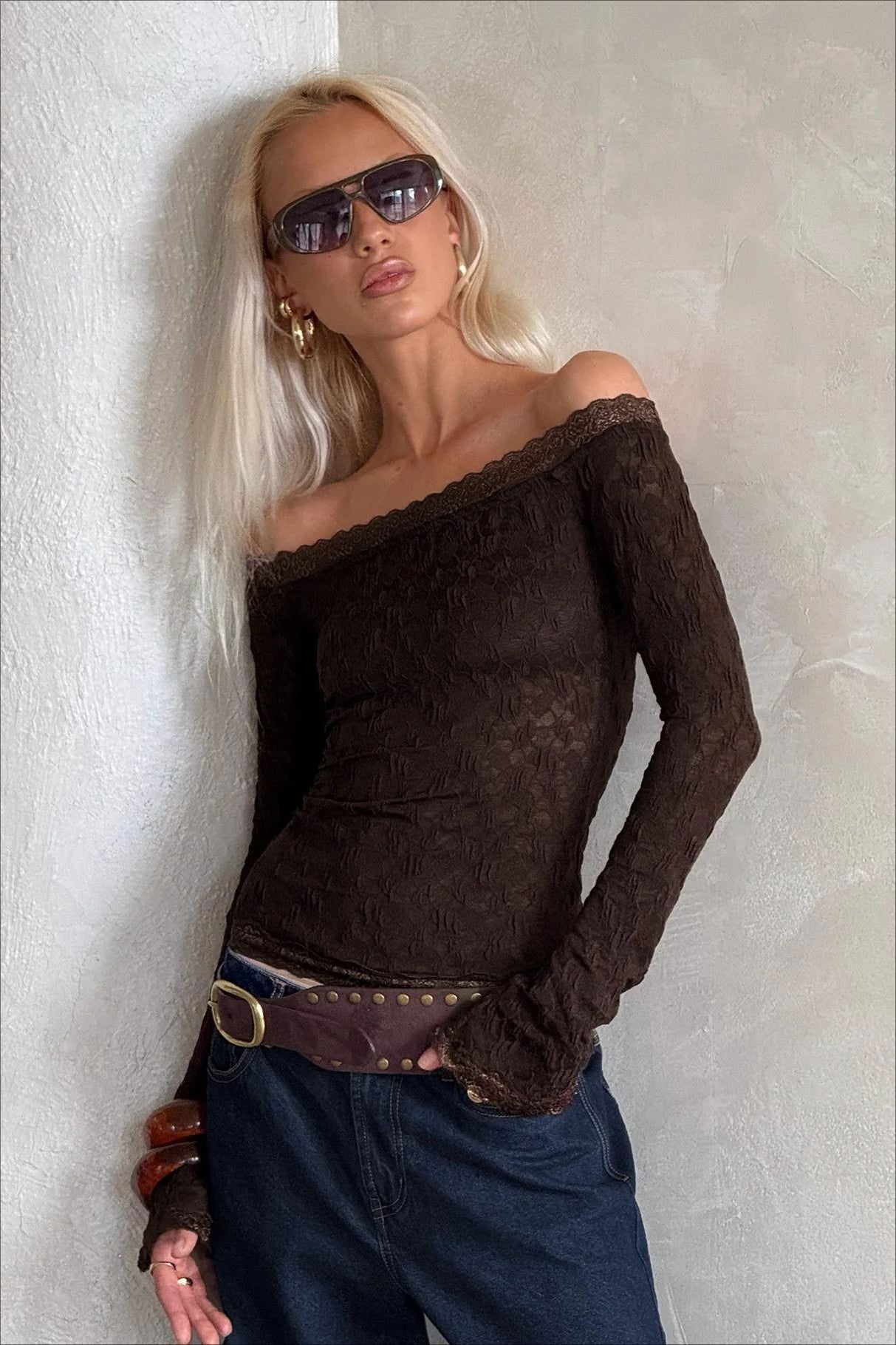 Lace Sheer Mesh Crop Top